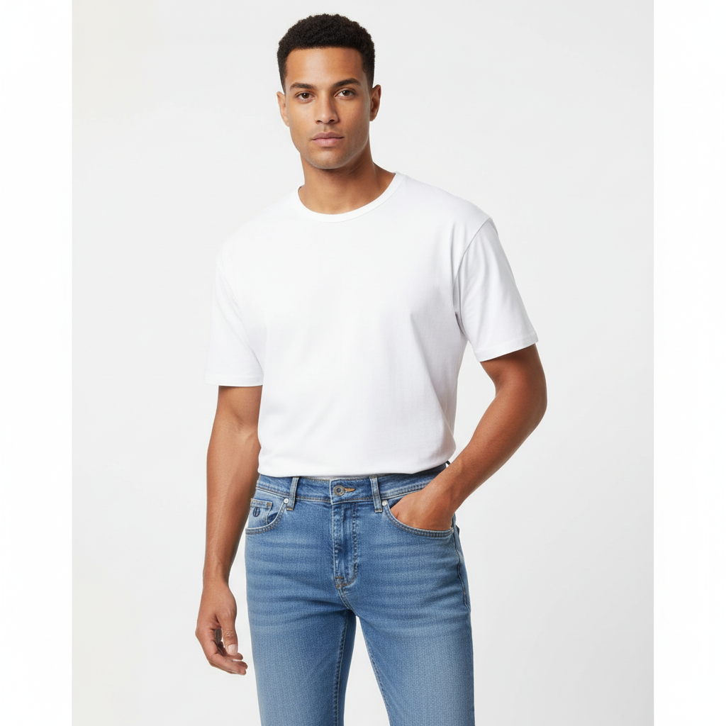 Mid Blue Dinem Jeans - Slim Fit