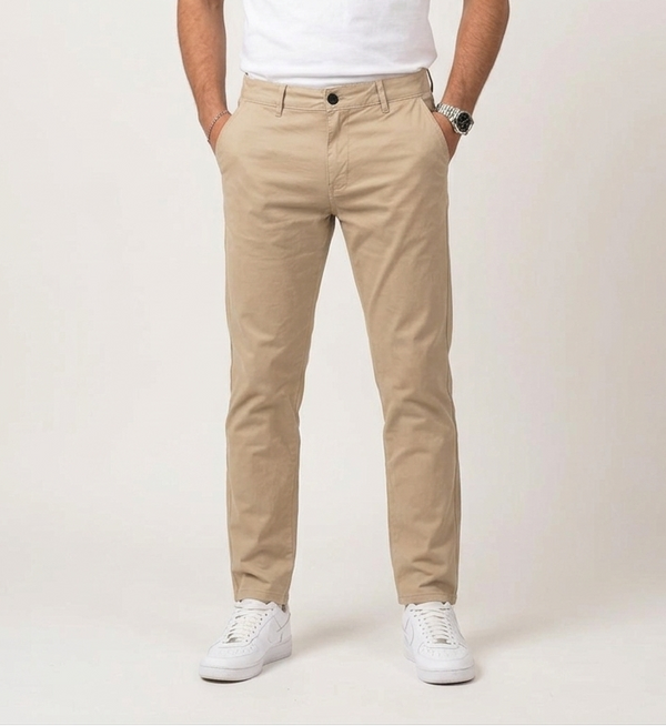 Light Brown Gabardine trouser - Relaxed Fit