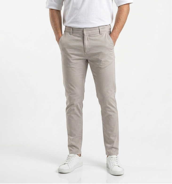 Light Gray Gabardine trouser - Relaxed Fit