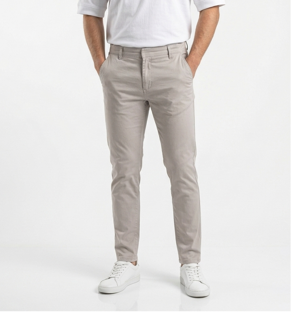 Light Gray Gabardine trouser - Relaxed Fit