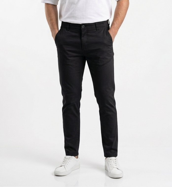Black Gabardine trouser - Relaxed Fit