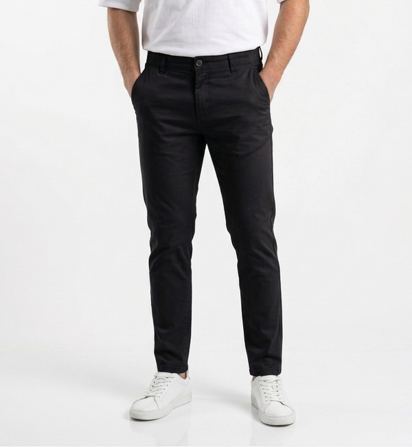 Black Gabardine trouser - Relaxed Fit