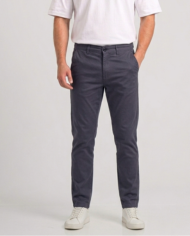Med Gray Gabardine trouser - Relaxed Fit