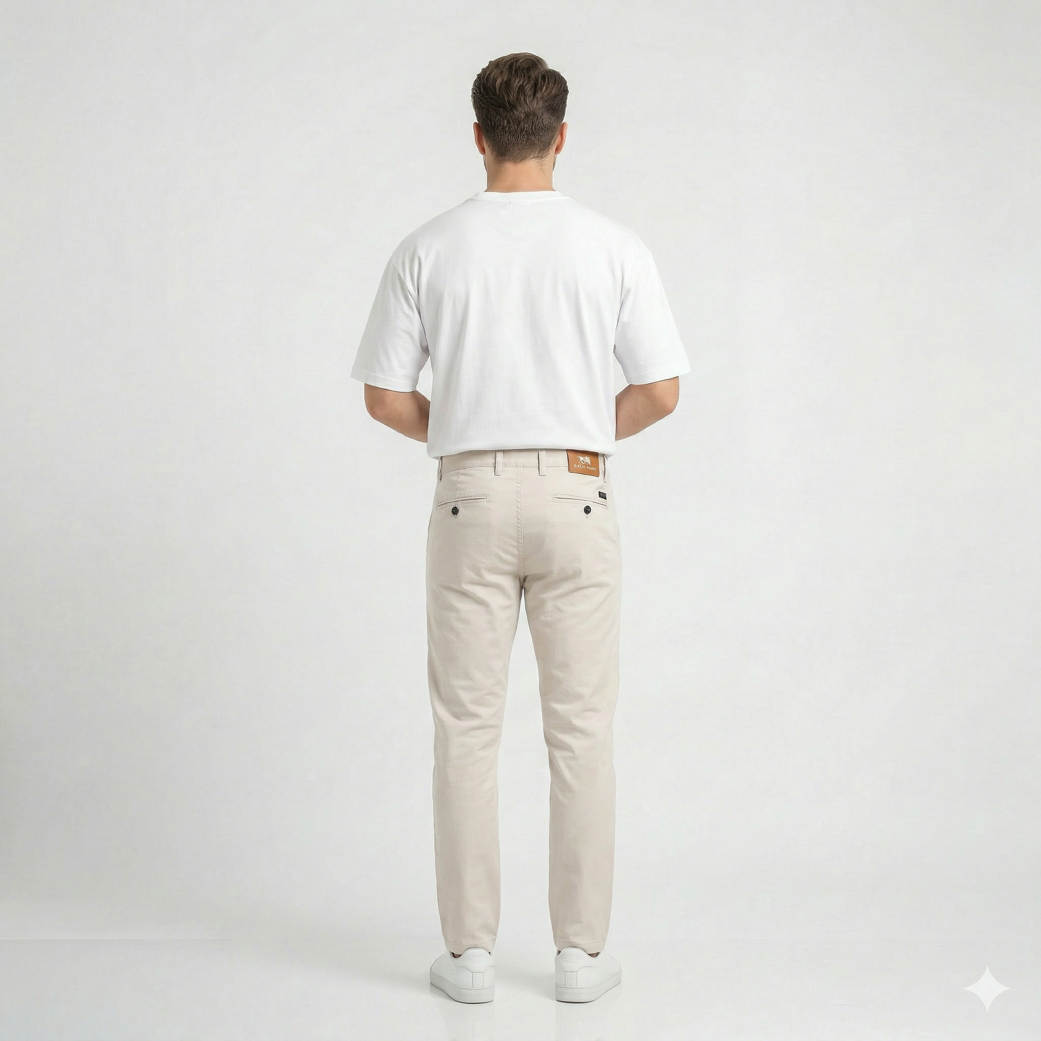 Beige Gabardine trouser - Relaxed Fit