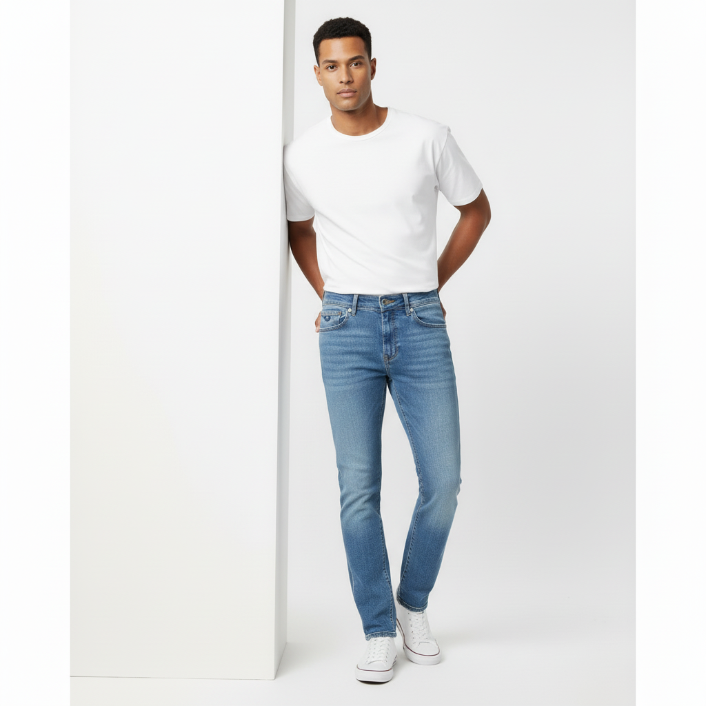 Mid Blue Dinem Jeans - Slim Fit