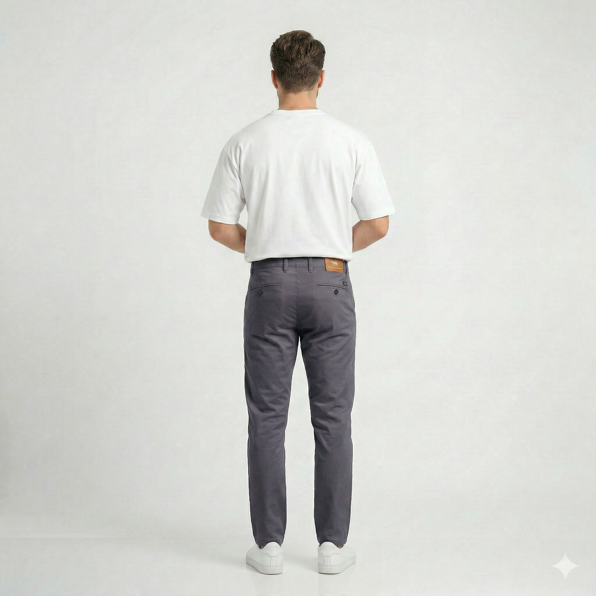Med Gray Gabardine trouser - Relaxed Fit
