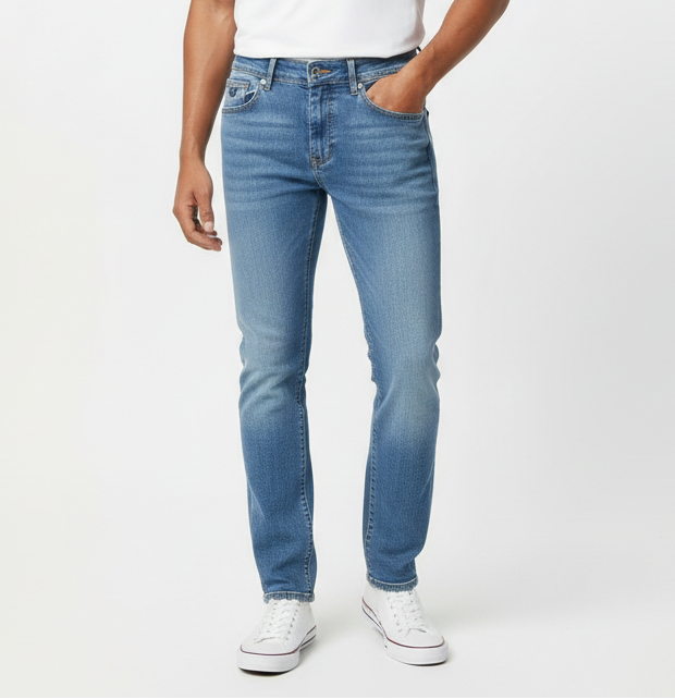 Mid Blue Dinem Jeans - Slim Fit
