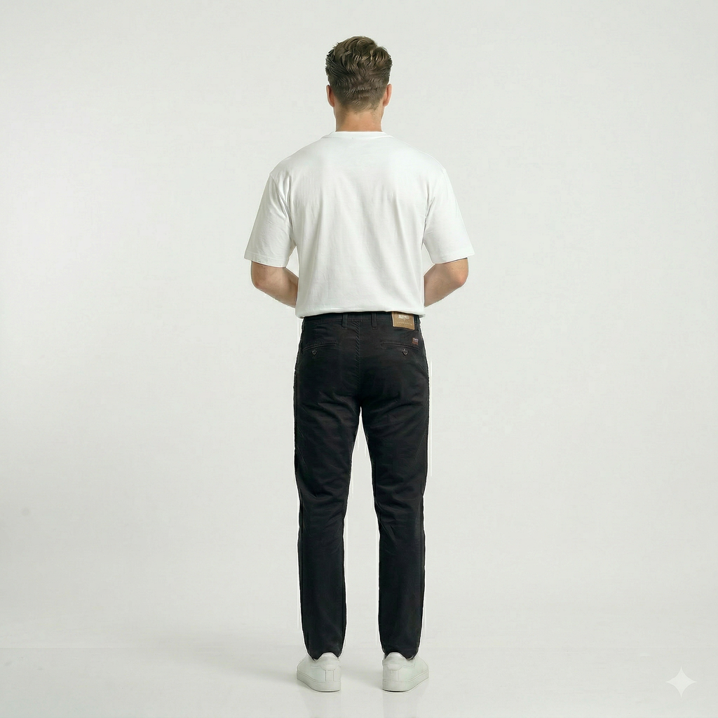 Black Gabardine trouser - Relaxed Fit